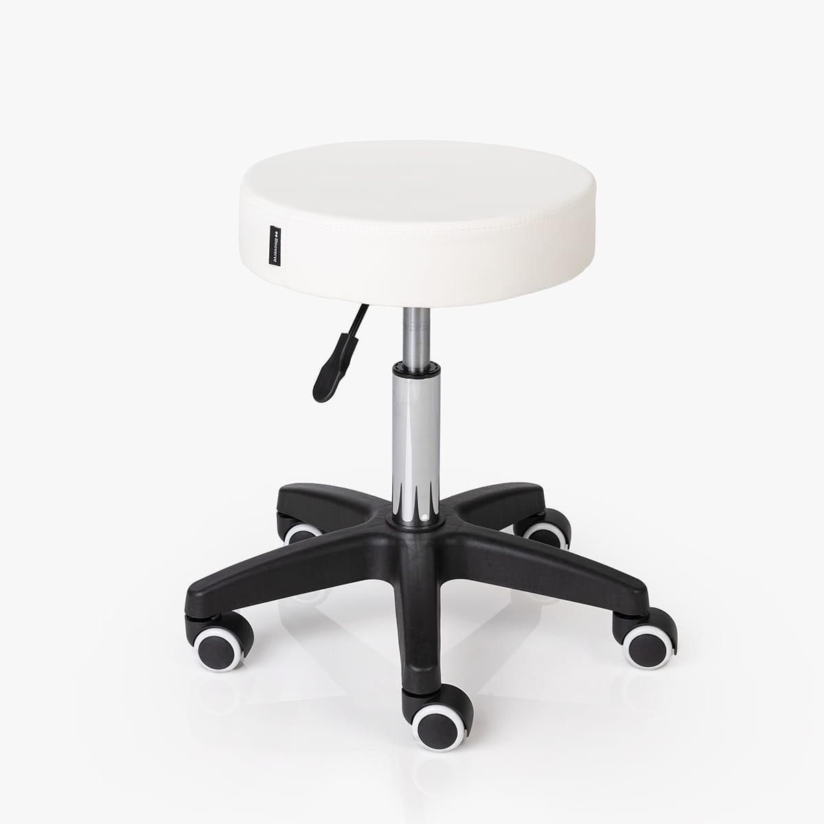 Banco com rodas redondo - preto