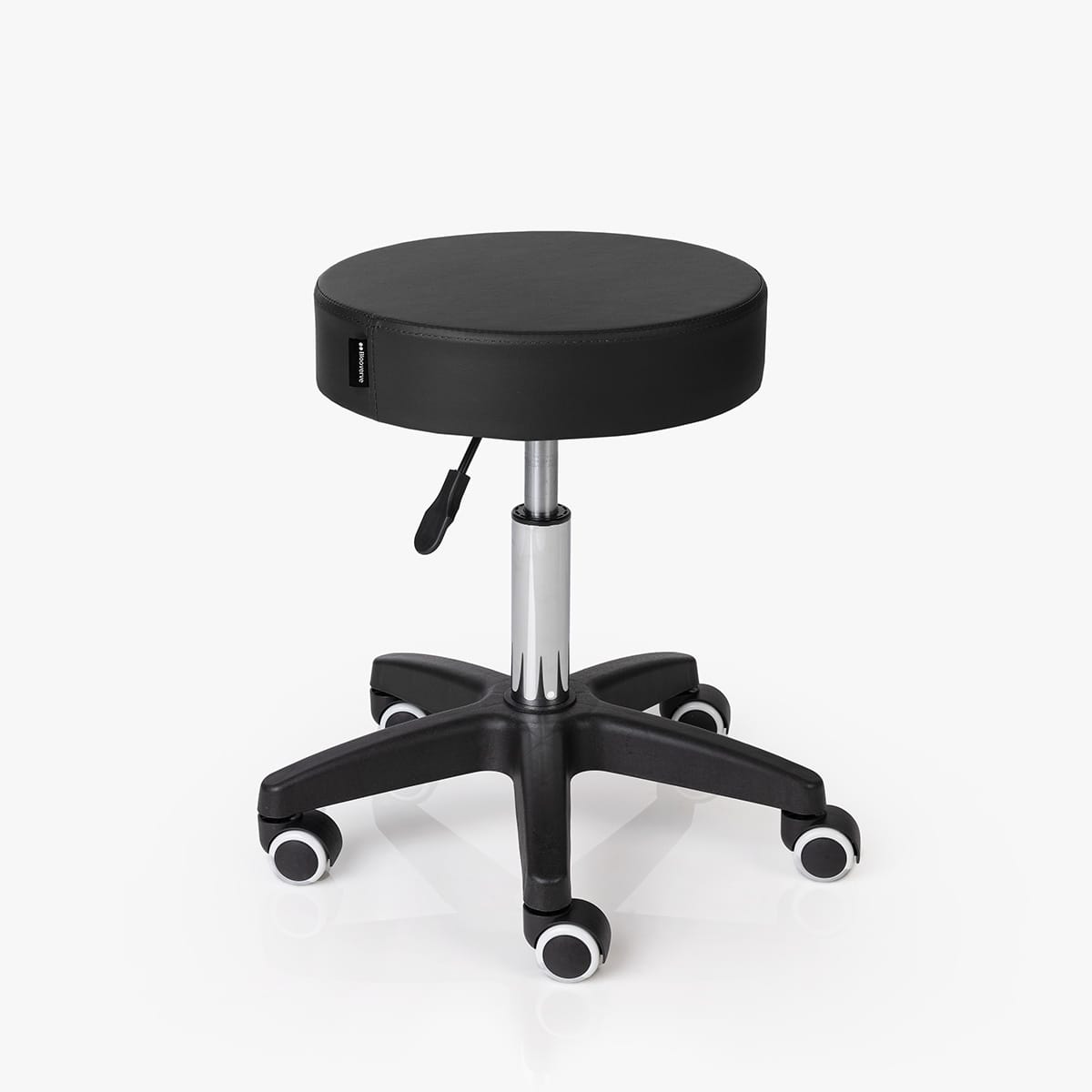 Banco com rodas redondo - preto