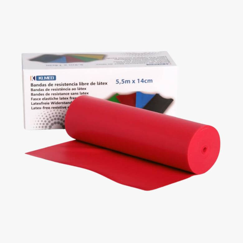 Banda Elástica Vermelho - Resistência Média - 14cm X 5,5m