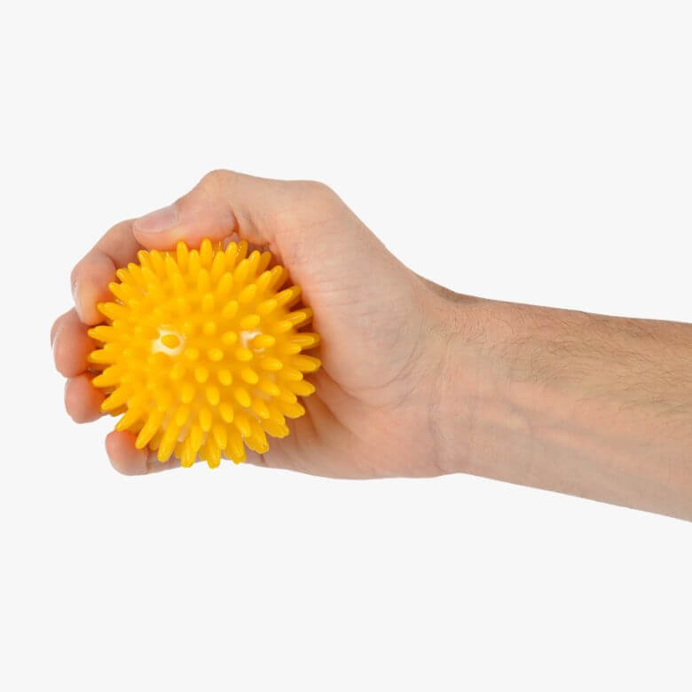 Bola de Reabilitação com Picos Amarela (8cm)