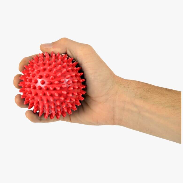 Bola de Reabilitação com Picos Vermelha (9cm) 