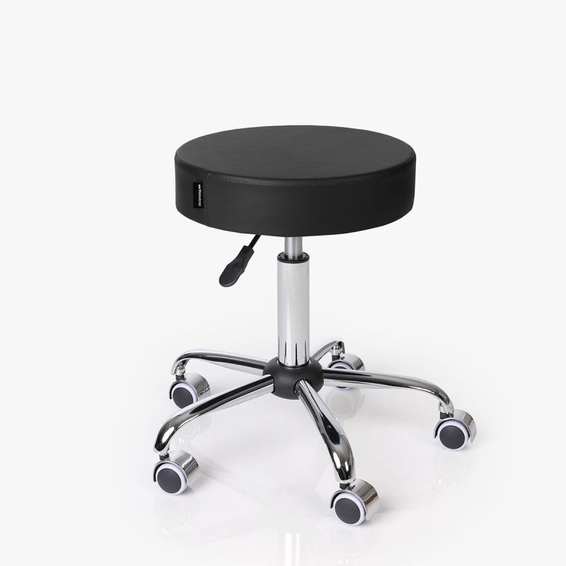 Banco Giratório com Rodas Cromado para Estética - Ize Flow