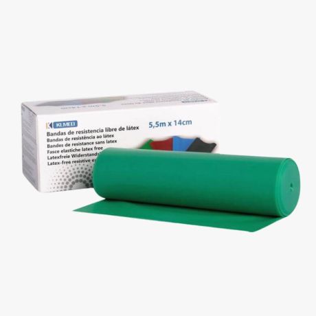 Banda Elástica Verde - Resistência Suave - 14cm X 5,5m