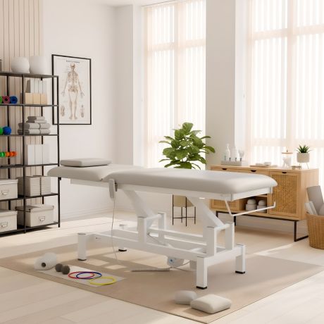 Marquesa Elétrica Fortis 2 – Comando Manual, Almofada, Cinzento Claro