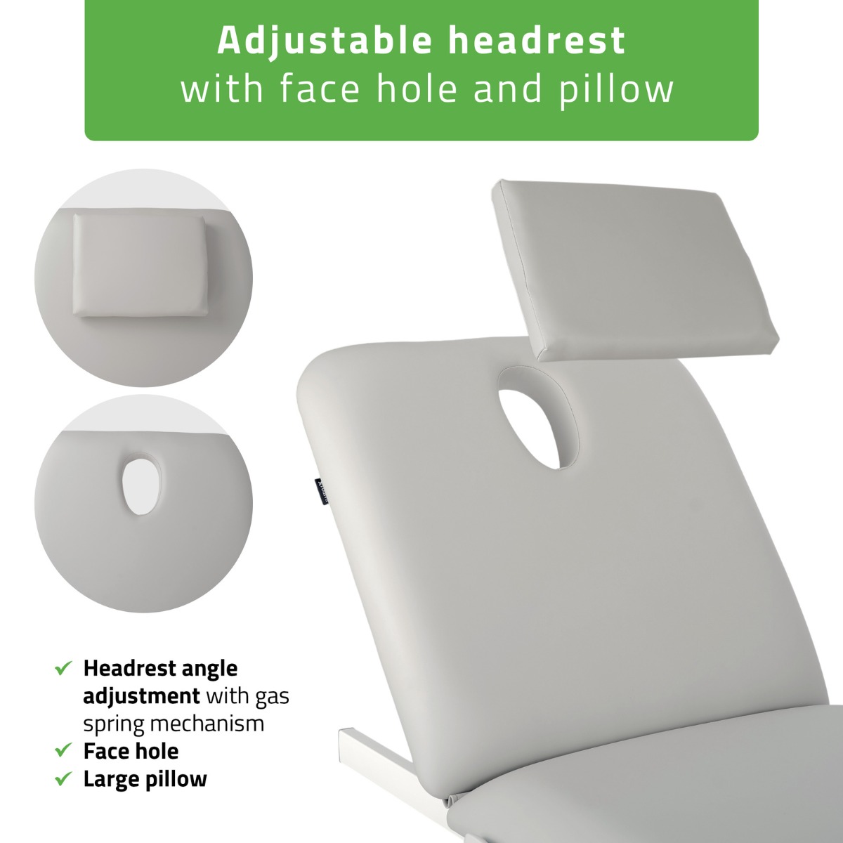 Marquesa Elétrica Fortis 2 – Comando Manual, Almofada, Cinzento Claro