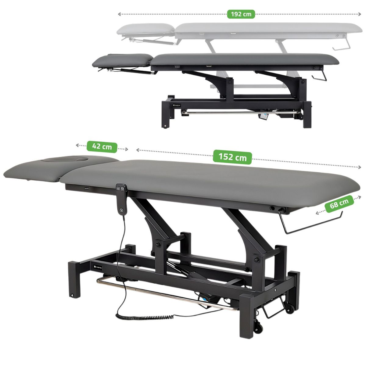 Marquesa Elétrica Fortis 2 ERGO – Barra de Elevação Periférica, Almofada ERGO, Cinzento